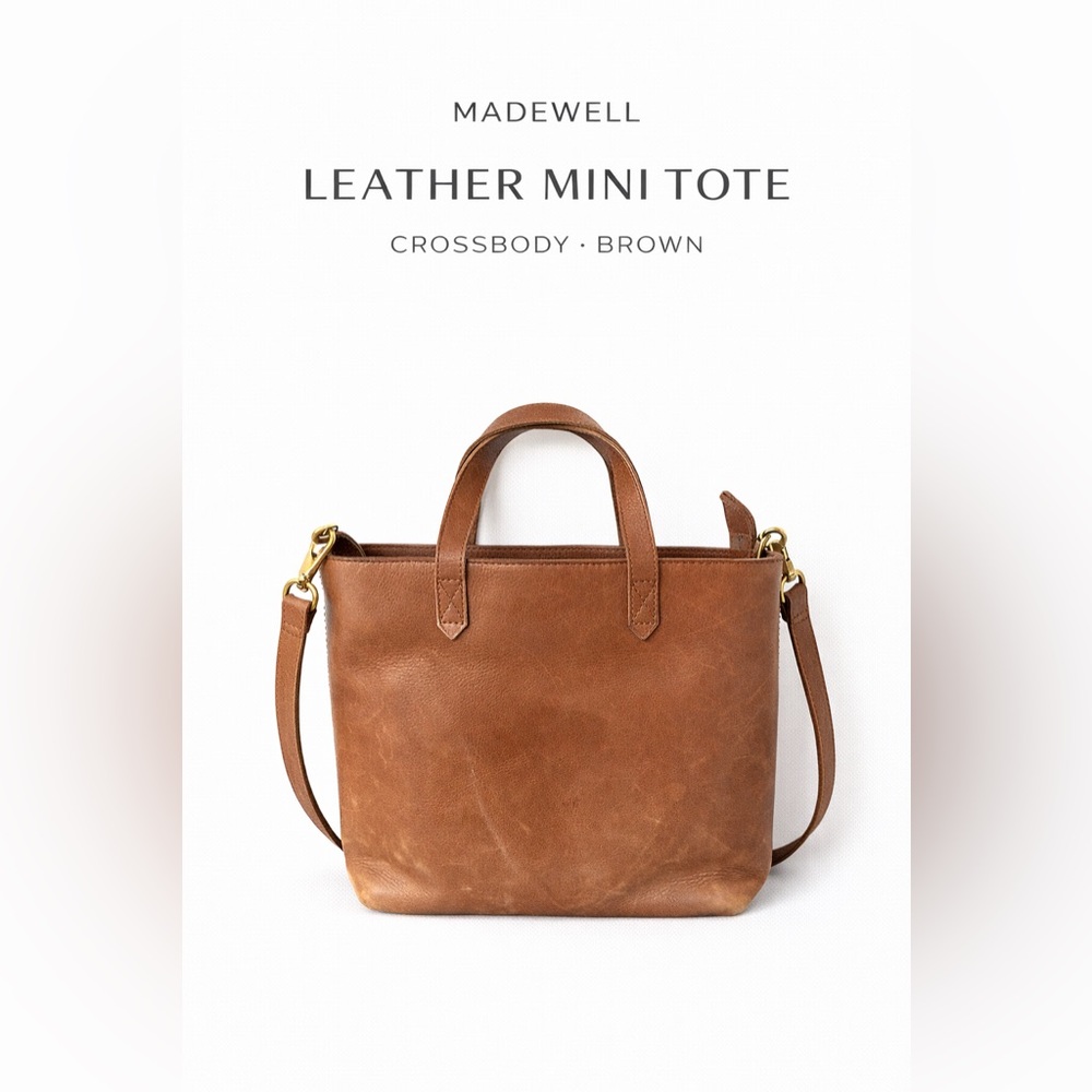 Madewell Medium Transport Tote Crossbody Bag English Saddle